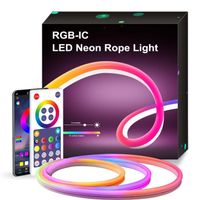 Neon Ruban LED 3m RGBIC Bande LED Bluetooth avec Contrôle APP Multicouleurs RGB pour la Chambre Salon Bar Bandeau Plafond