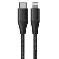Câble USB-C vers Lightning Rapide 3A pour iPhone 14 Pro Max, 14 Plus, 13 Pro Max, 12 11 - Nylon Renforcé 1M Noir