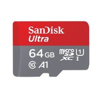 Carte Mémoire micro SDXC SanDisk Ultra 64 Go Vitesse de Lecture Allant jusqu'à 140MB/S, Classe 10, U1, A1  Adaptateur SD inclus