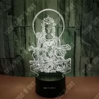 TD® Veilleuse 3D de bureau Commande tactile Sept couleurs réglables Look de bouddha Lumière d'illusion