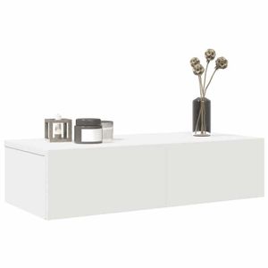 vidaXL Étagère murale et tiroirs blanc 60x26,5x15 cm bois d'ingénierie 859968