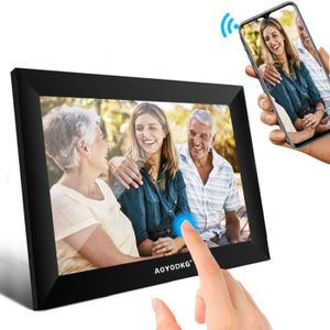 cadre photo intelligent avec écran tactile IPS Cadre photo numérique WiFi 128 Go extensible partage photos et vidéos via application 10,1 pouces 16 Go de stockage 