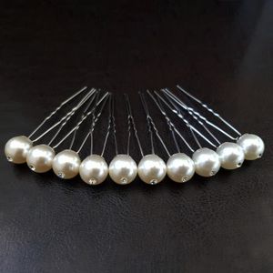 bijou de cheveux mariage 1 épingle à chignons petite perle et strass blanc 