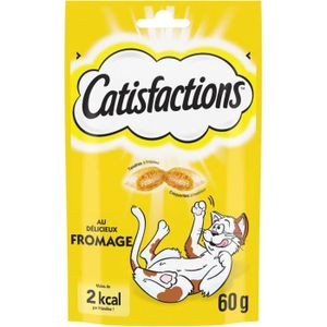 FRIANDISE Snacks Pour Chats - Friandises Chat Goût Fromage Lot 6 Sachets 60g Récompenses Adultes Chatons
