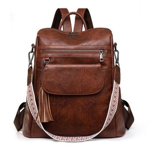 Sac à dos en cuir véritable avec kilim pour homme et femme