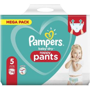 COUCHE Culottes Pampers Baby-Dry Pants - PAMPERS - Taille 5 (12-17 kg) - 74 culottes
