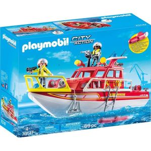 UNIVERS MINIATURE Bateau de sauvetage et pompiers - PLAYMOBIL 70147 