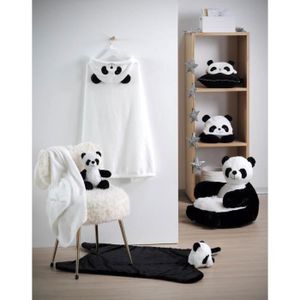 TAPIS ÉVEIL - AIRE BÉBÉ Tapis de sol ou d'éveil, Louka le Panda, Noir/Blanc, 90x60cm, 100% Polyester