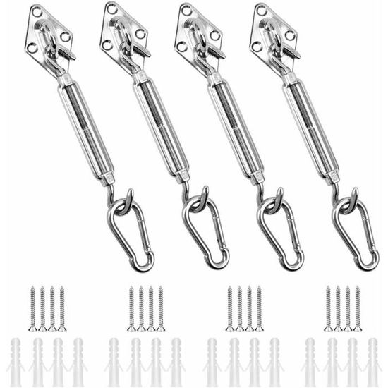 Frasheng M6 Kit De Fixation Pour Auvent De Jardin, 44 Pièces - Kit De Fixation Robuste Pour Voile D'ombrage Triangulaire Et Carrée - Rectangulaire - En Acier Inoxydable 304