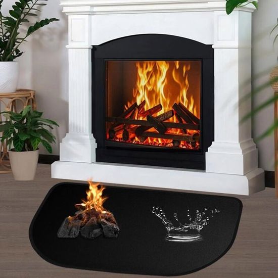 Tapis Ignifuge Pour Cheminée Et Barbecue - 102x50 Cm - En Silicone Fibre De Verre, Sécurité Haute Température