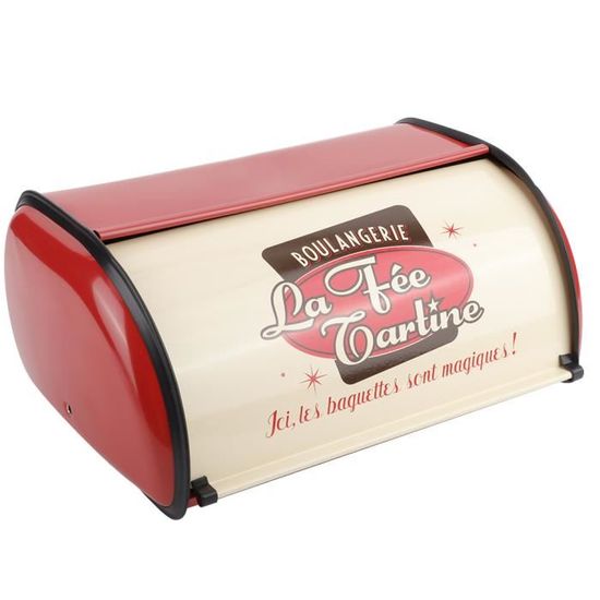 A Boîte à pain Rouge Métal Stockage de Cuisine Récipient #53 HB058