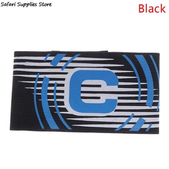 Lot De 2 Brassards De Capitaine – Élastiques – Noir Et Bleu – Entraînement Football