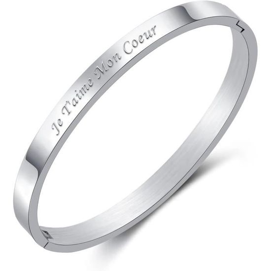 BVFRA Bracelet Jonc Argent Femme,Bracelets D'Amitié en Argent S999