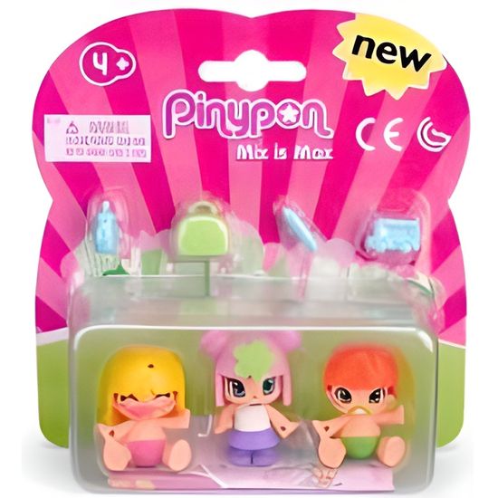 Coffret 3 figurines Mix is Max Pinypon baby, enfant + accessoires - Mini personnage, poupee - Univers Jouet Fille