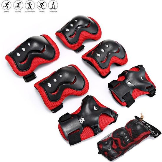 Kit Protection Enfant 7 Pièces – Genouillères, Coudières, Poignets + Serviette – Violet Fun Pour Skate & Roller
