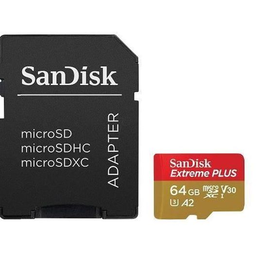 Carte mémoire flash - SANDISK - Extreme PLUS - 64GB - V30 UHS-I U3