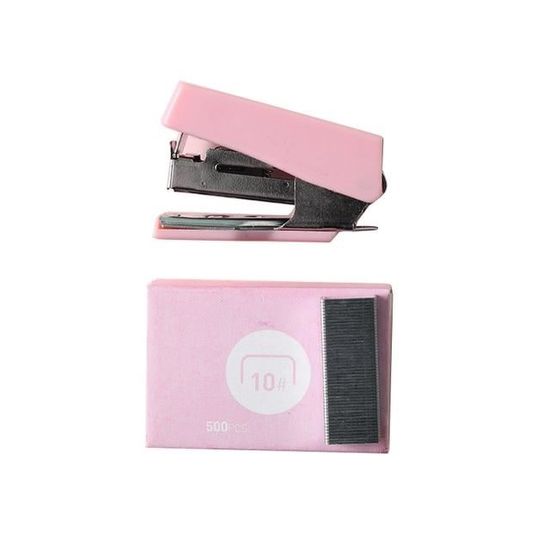 Ensemble Reliure Dossier Baguette - 2 Distributeurs Portables + 300 Agrafes Métal Argentées, Solution Éco-Friendly Pour Bureau Et École