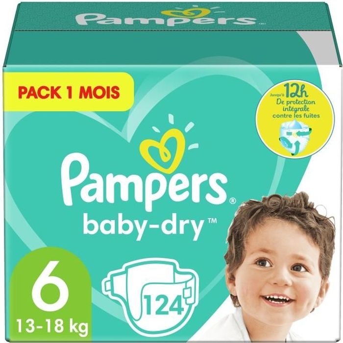 Pampers Baby Dry Taille 6 Des 15 Kg 124 Couches Format Pack 1 Mois Blanc Achat Vente Couche 4015400566892 Soldes Sur Cdiscount Des Le 20 Janvier Cdiscount