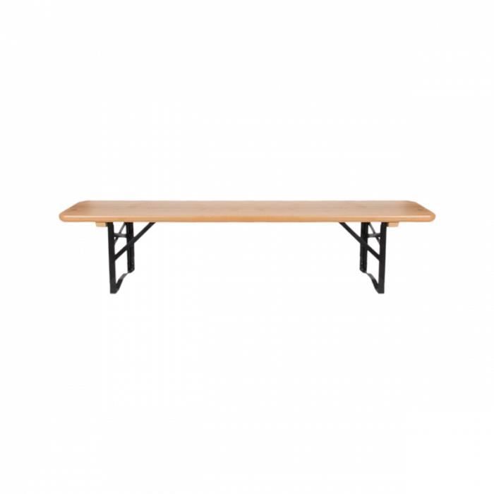 Tables et chaises - Banc en bois et fer pour enfant - L 19,5 x l 110 x H 36 cm - Beige
