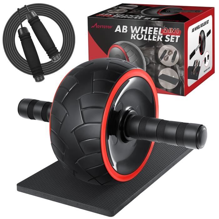 Rouleaux Ab & corde à sauter - MOVTOTOP - Pas de bruit pour l'exercice - Fitness