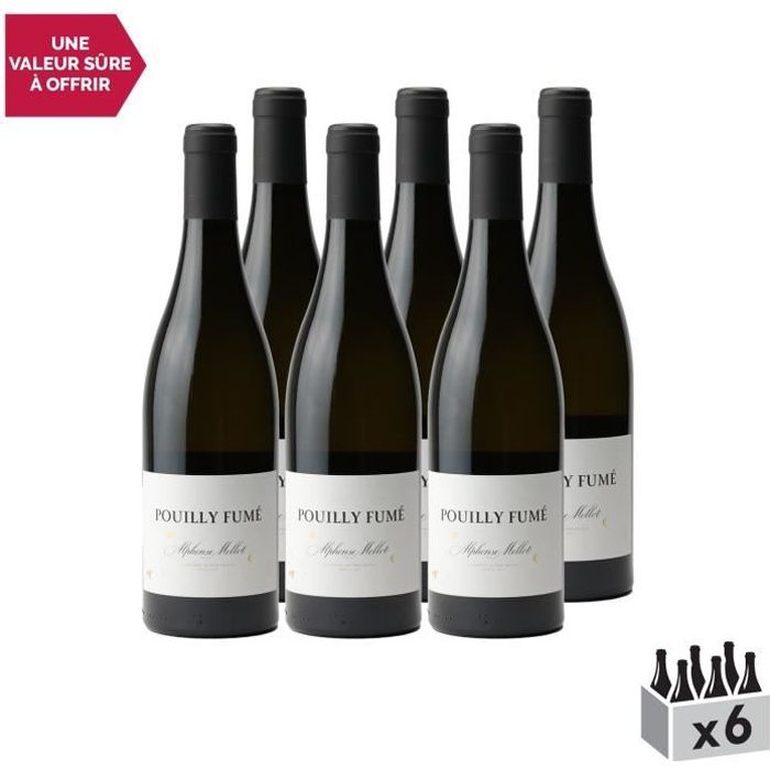Pouilly-Fumé Alphonse Mellot Blanc 2018 - Lot de 6x75cl - Alphonse Mellot - Vin AOC Blanc du Val de Loire - Cépage Sauvignon Blanc