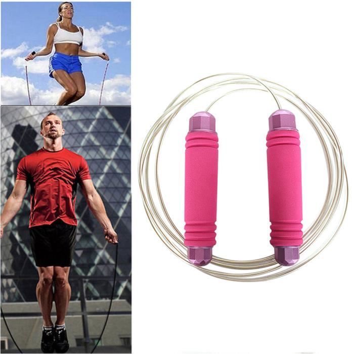 Corde à sauter à vitesse réglable avec corde à sauter, roulement à billes à corde confortable fit4670