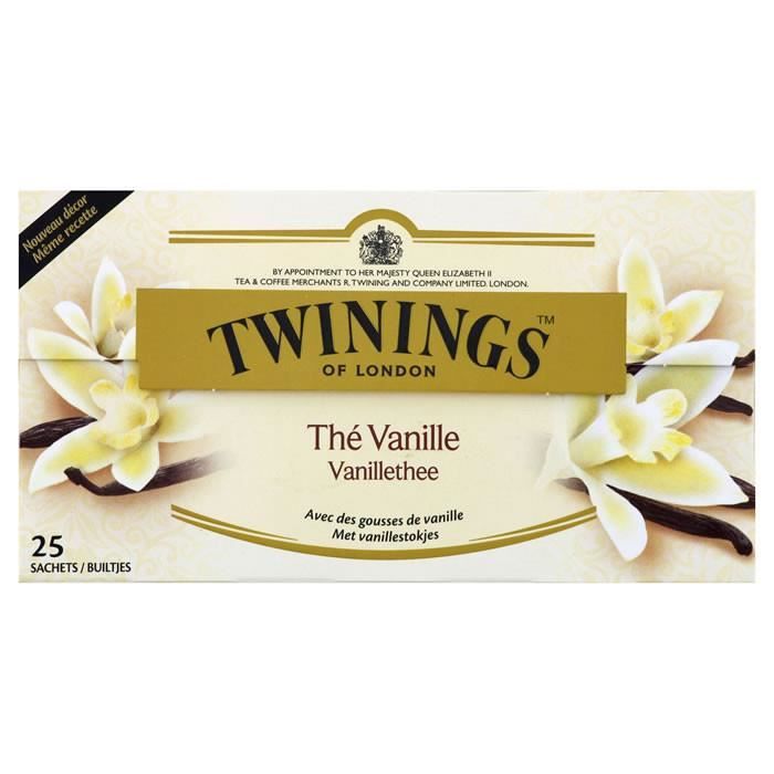LOT DE 4 - TWININGS Thé noir à la vanille 25 Sachets