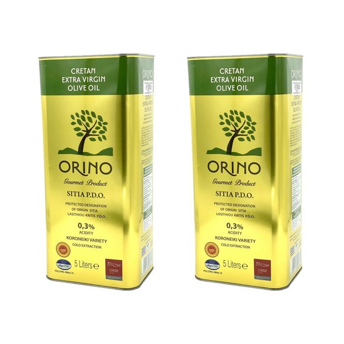 Lot 2x Huile d'olive crétoise extra vierge AOP - ORINO - bidon 5 litres