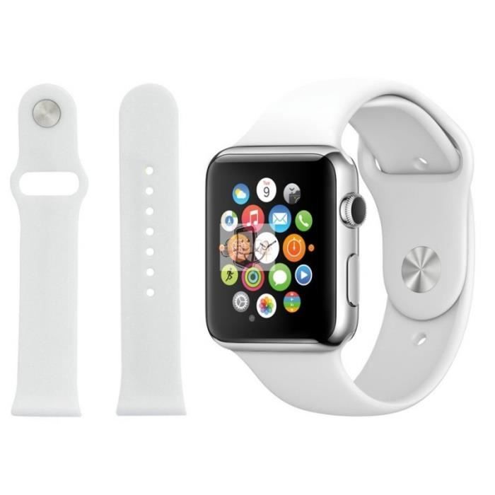 iWatch 38mm Bracelet en silicone Blanc