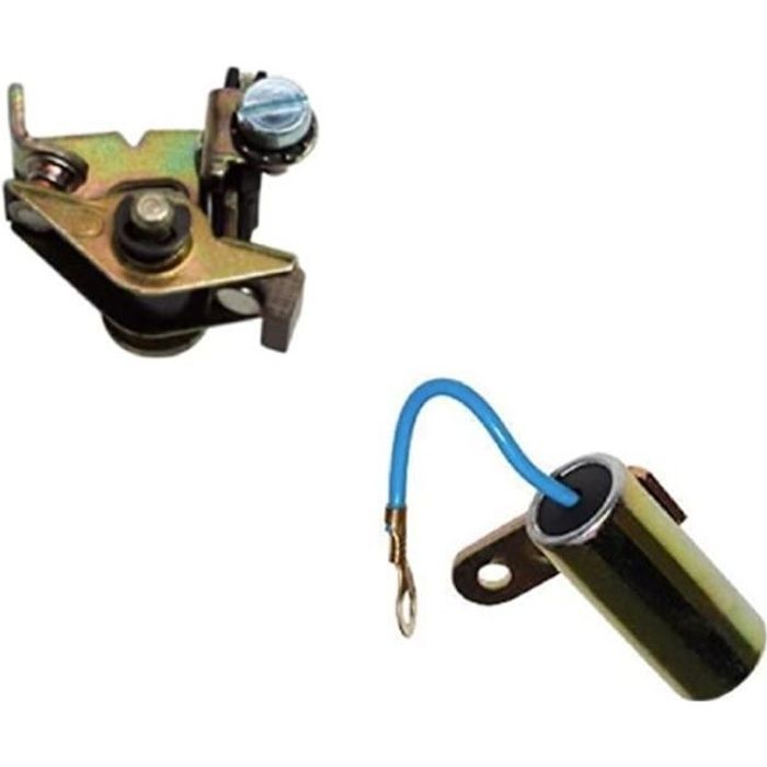 CONDENSATEUR + RUPTEUR ALLUMAGE ETOILE MOBYLETTE PEUGEOT 101 102 103 104 105 BB VIS PLATINEES CYCLOMOTEUR