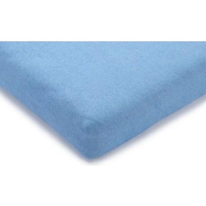 Julius Zöllner - 8390349310 - Drap-Housse pour Matelas de Parc - Uni Bleu Clair - 68/90 cm - 95/95 cm