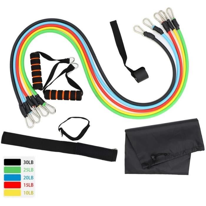 Bandes Elastiques Musculation,Extenseurs et Câbles de Résistance avec Poignées Ancre de Porte et Sangle de Cheville Sac de Transport