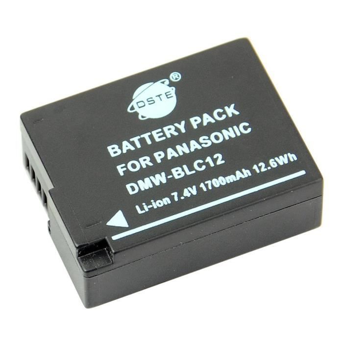DSTE Rechange Batterie pour Panasonic DMW-BLC12 Lumix DMC-G5 DMC-G6 DMC-G7 DMC-GH2 DMC-FZ200 DMC-FZ200GK DMC-FZ1000 V-LUX4 Leica