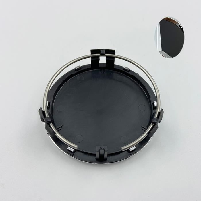 Moyeux de roue,Autocollant de roue de voiture en ABS, 75mm, 60 pièces, cache-moyeu, logo de jante, pour Mercedes W202, - Type Black