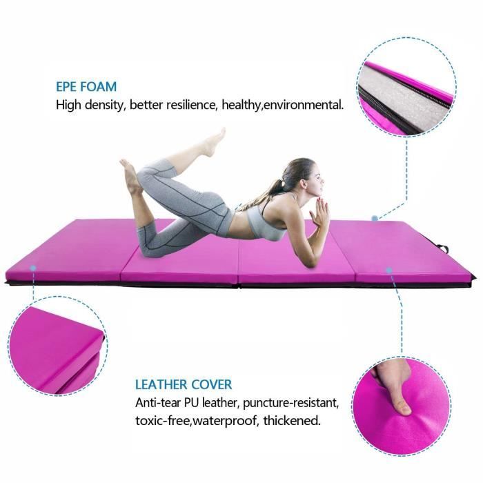 C1N 240*120*5cm Tapis de Gymnastique Pliable-Violet