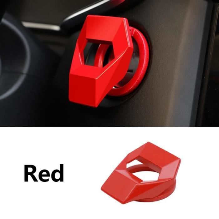 Décoration Véhicule,Couvercle de démarrage du moteur de voiture, bouton d'arrêt, pour Nissan 370Z Altima GT R Maxima - Type Rouge