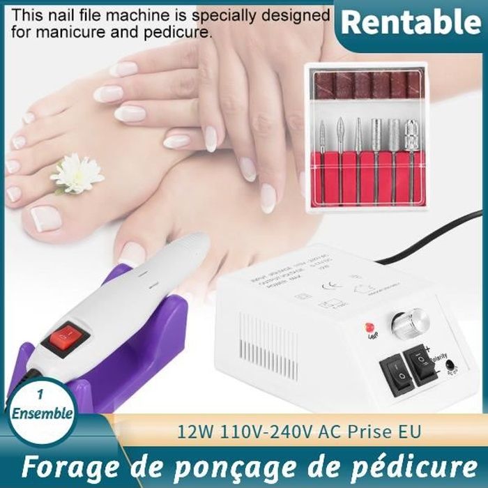 Kit Ponceuse à Ongles Polissoir Appareil Electrique Nail Drill Professional pour Ongle Pied HB0044