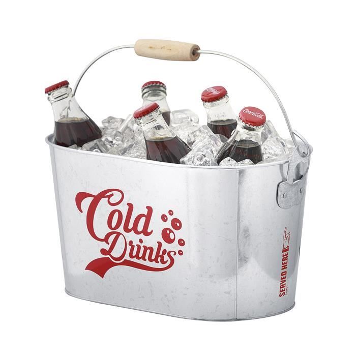 Refroidisseur de boissons Cold Drinks. Seau métallique pour raffraichir