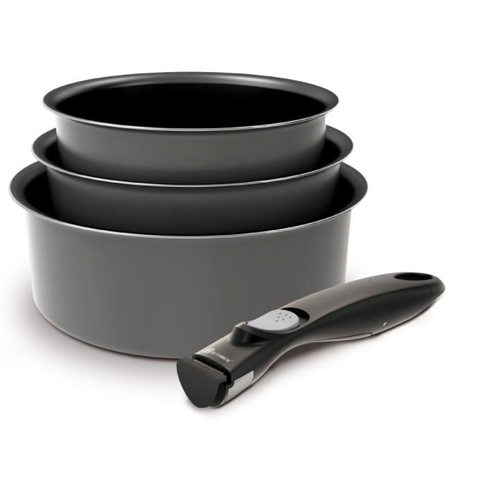 Battrinox 181102 - Set de casseroles - 4 Pièces Gris - Tous Feux Dont Induction