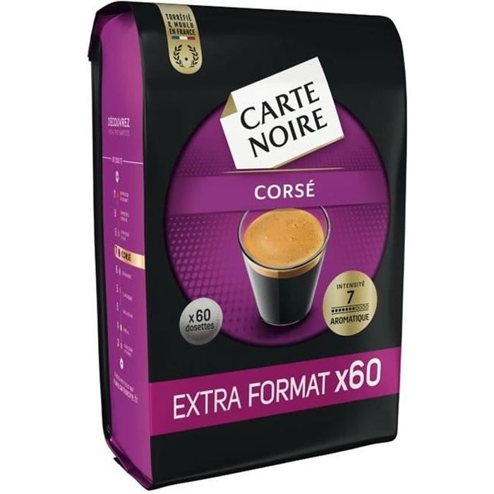 LOT DE 12 - CARTE NOIRE Corsé - 60 Dosettes de café Compatible Senseo - 420 g