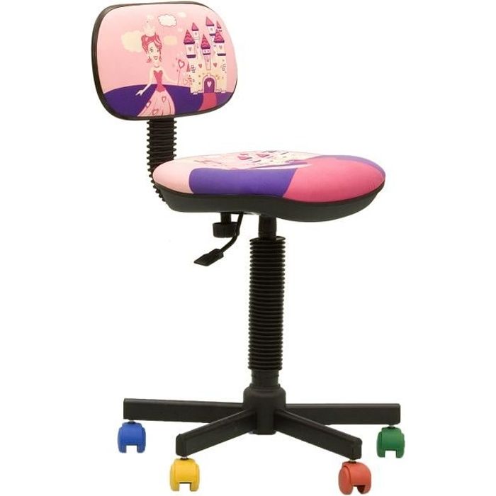 CHAISE DE BUREAU ENFANT BAMBO PRINCESSE Rose