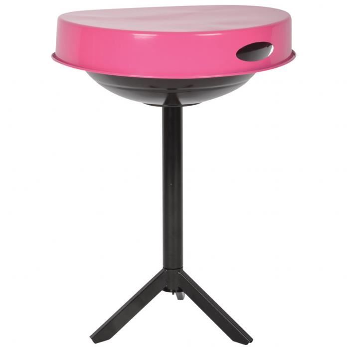 Esschert Design Table de barbecue Acier au carbone Rose FF250