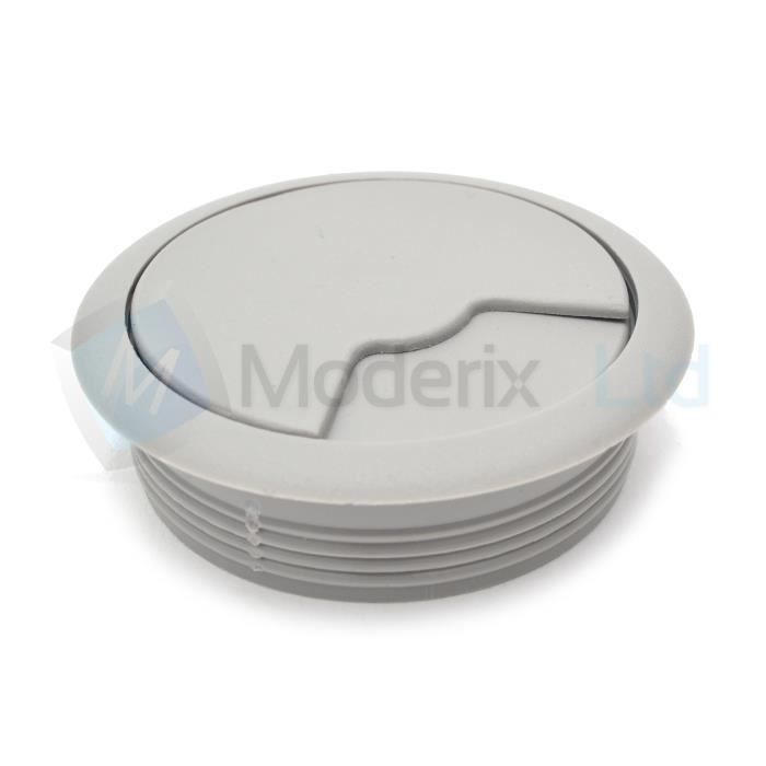 Passe cable passe fil plastique en gris design diamètre 60mm