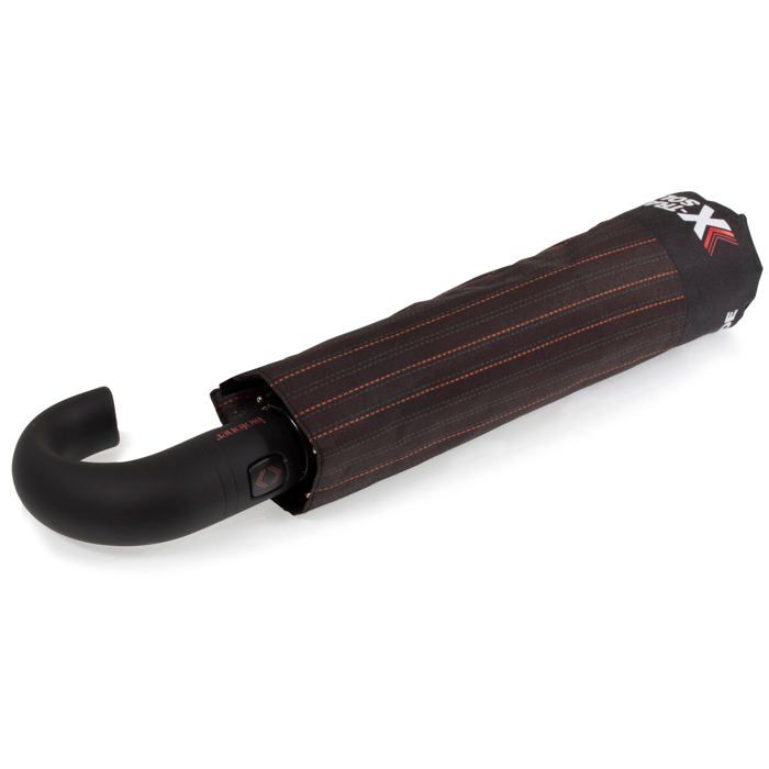 Isotoner-Parapluie Crook X-TRA-SOLIDE-Rayure surpiquee homme