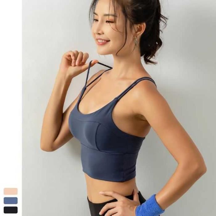 Couleur unie femmes Soutien-gorge sport Gilet Fitness dames Yoga Brassière sport #WX03