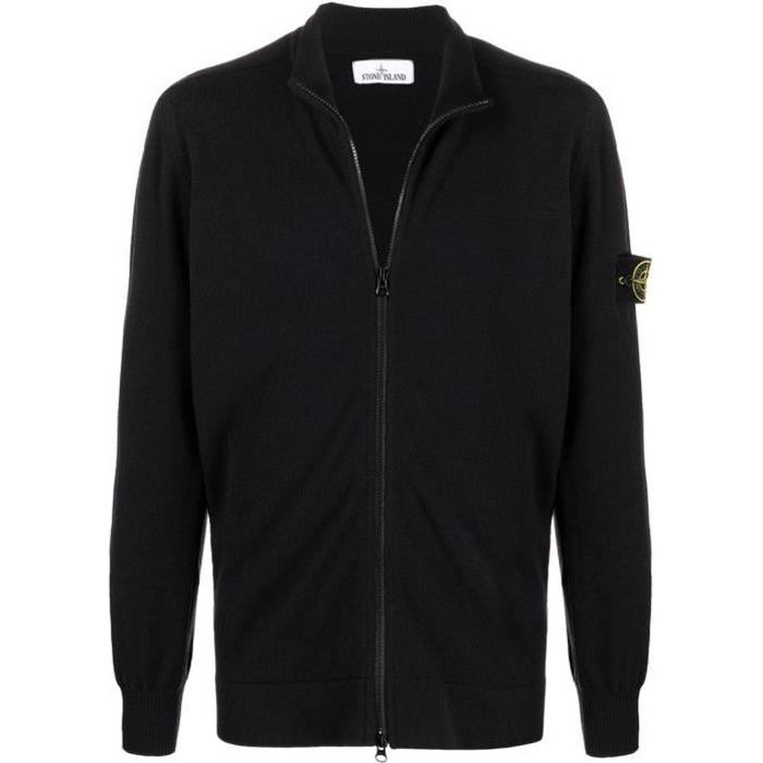 STONE ISLAND HOMME 7515519A1V0029 NOIR LAINE CARDIGAN