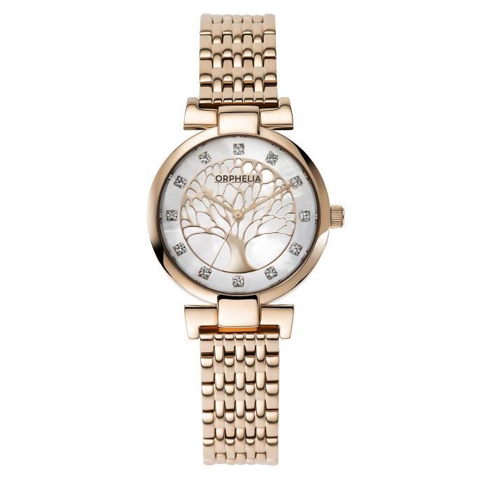 ORPHELIA - Montre Femmes - Quartz - Analogique - Bracelet en Acier inoxydable - Ip-rosé - OR12702