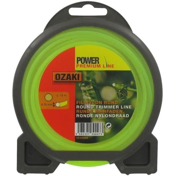 JARDIN PRATIQUE Fil nylon rond premium line OZAKI pour débroussailleuse - Ø 2,7 mm - L 15 m