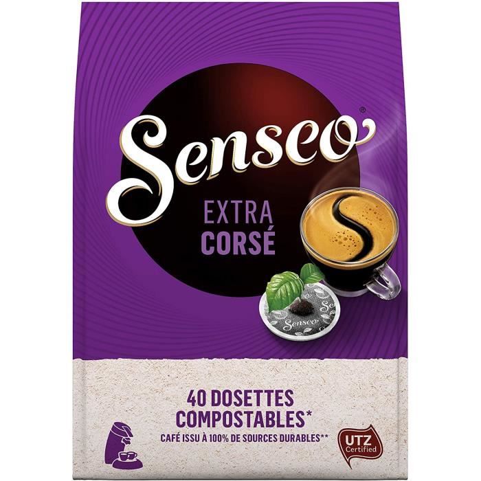 LOT DE 4 - SENSEO Extra Corsé Café dosettes - Paquet de 40 dosettes - 277g