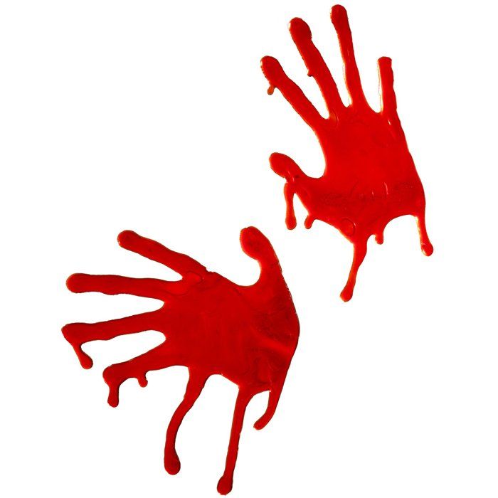 Déco empreintes de mains ensanglantées halloween horreur